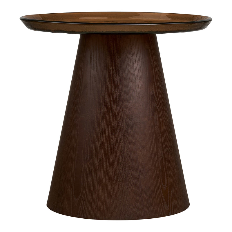 Dimensions Table d'appoint Orvieto verre brun fût conique frêne