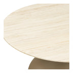 Table d appoint Pienza plateau effet travertin pied goutte kaki vue de face