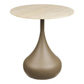 Table d appoint Pienza plateau effet travertin pied goutte kaki