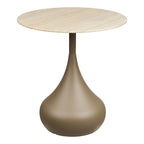 Table d appoint Pienza plateau effet travertin pied goutte kaki