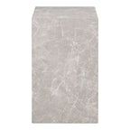 Table d'appoint Prague colonne effet marbre beige vue de face