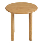 Table d'appoint ronde Jena en chêne massif naturel vue de face