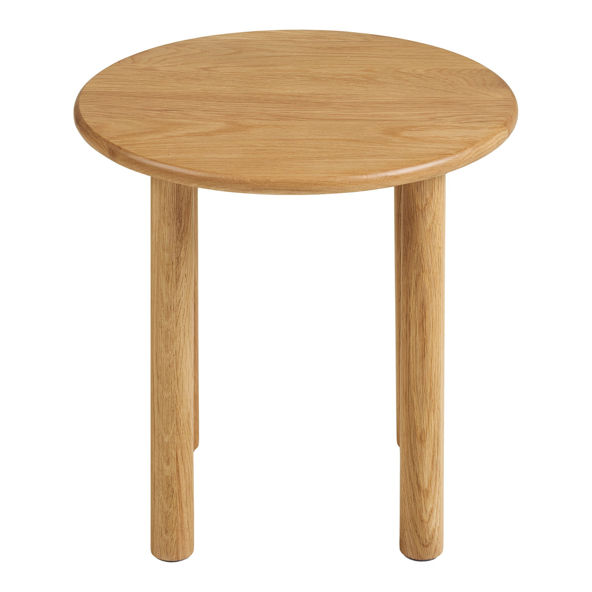 Table d'appoint ronde Jena en chêne massif naturel vue de face