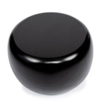 Table d'appoint Matt en résine noire vue de haut avec son plateau rond et ses bords arrondis