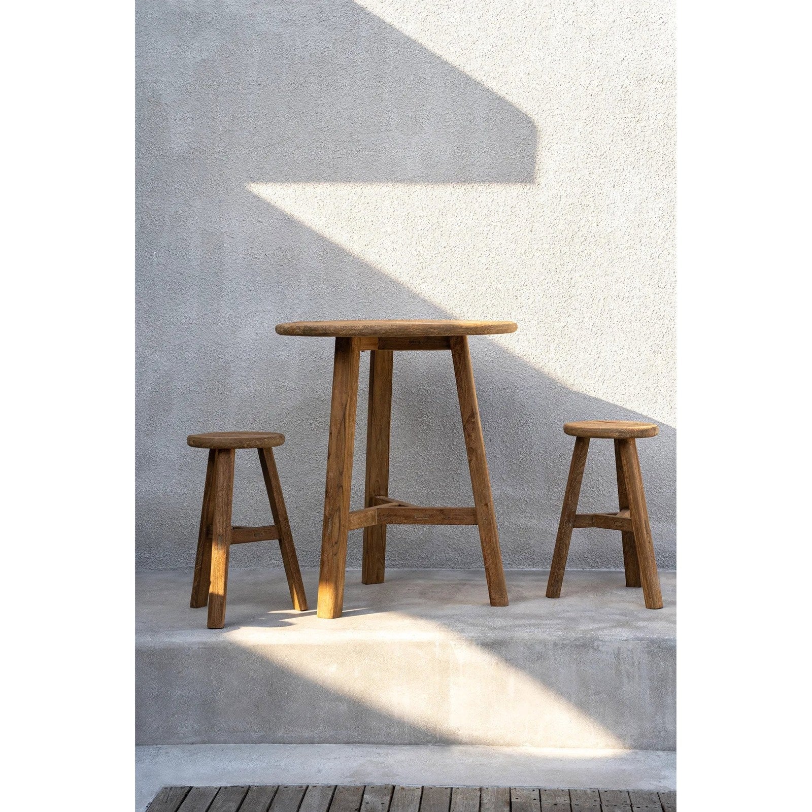 Table de bar ronde Fusuma en teck, vue 4