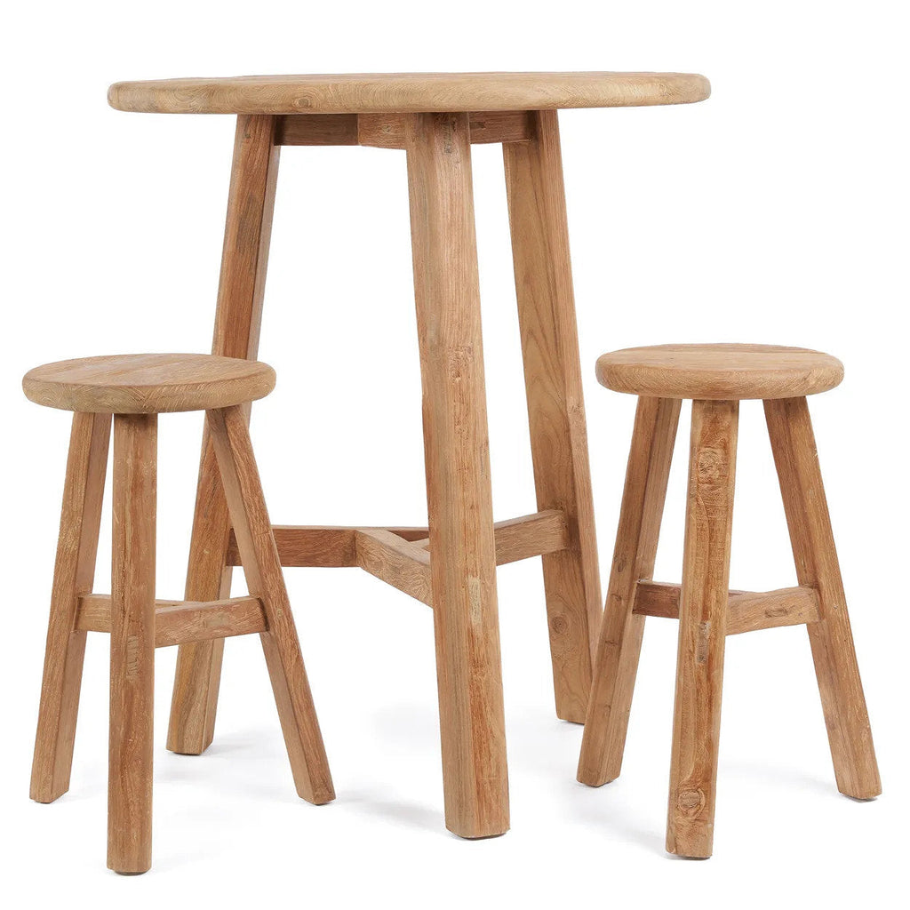 Table de bar ronde Fusuma en teck, vue 8