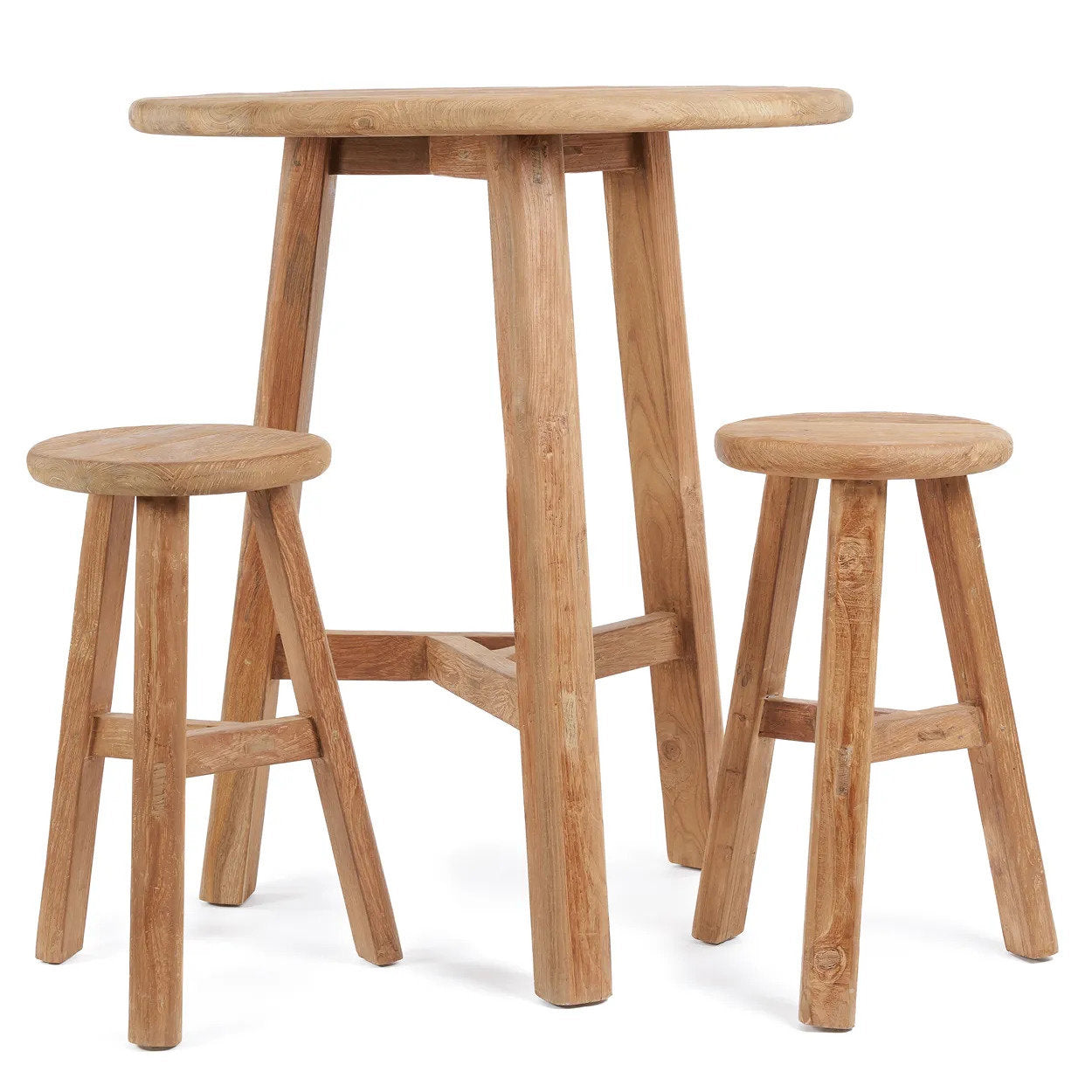 Table de bar ronde Fusuma en teck, vue 8