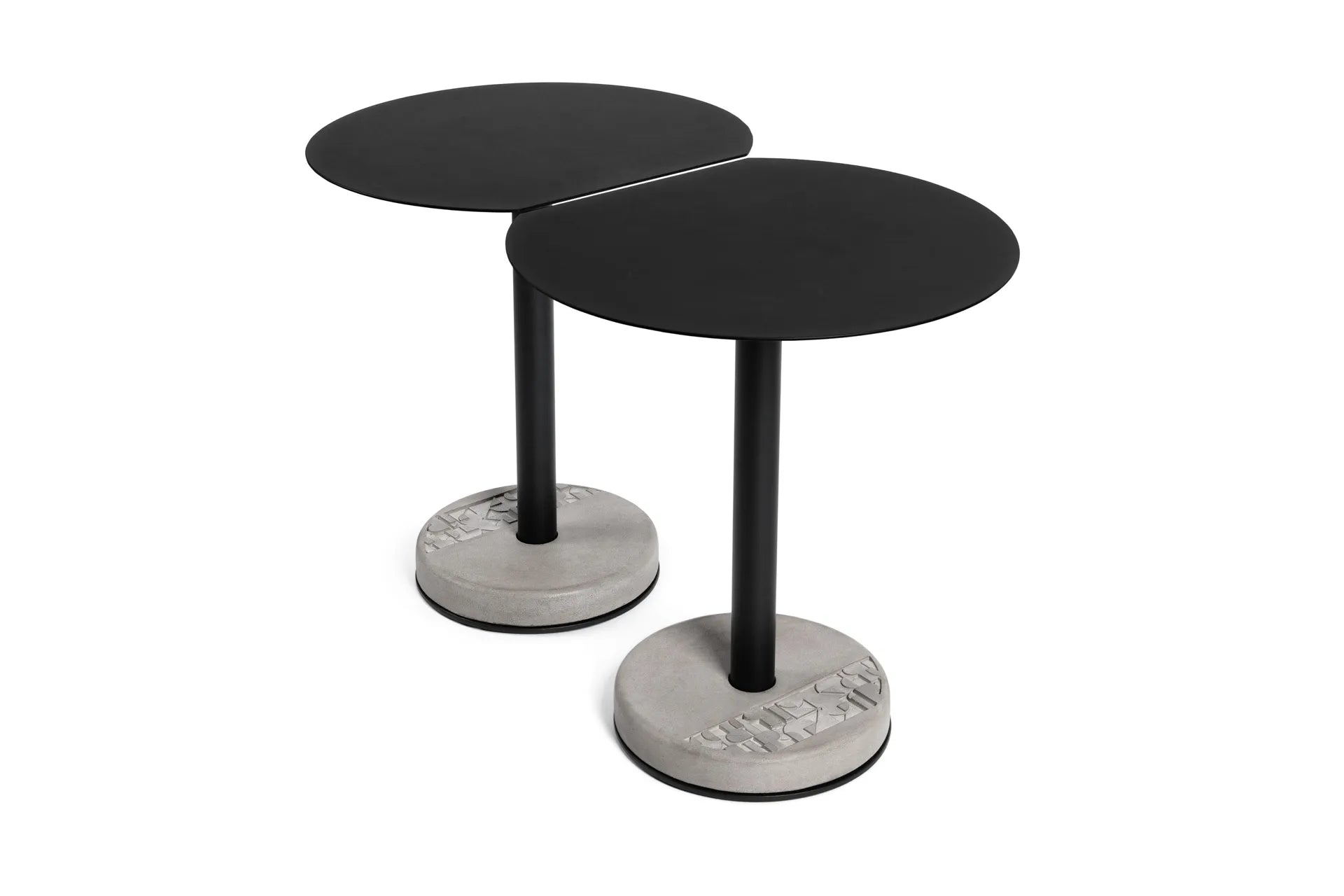 Table de bistro en béton Donut demi-lune vue 3