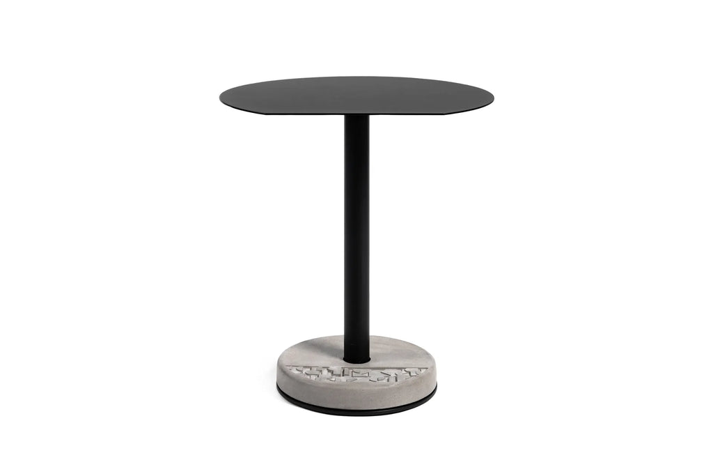 Table de bistro en béton Donut demi-lune vue 2