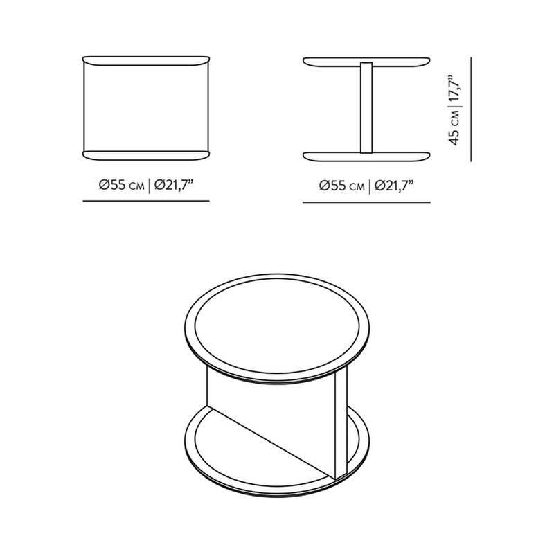 Dimensions Noptieră Duplex cu două blaturi 55 cm