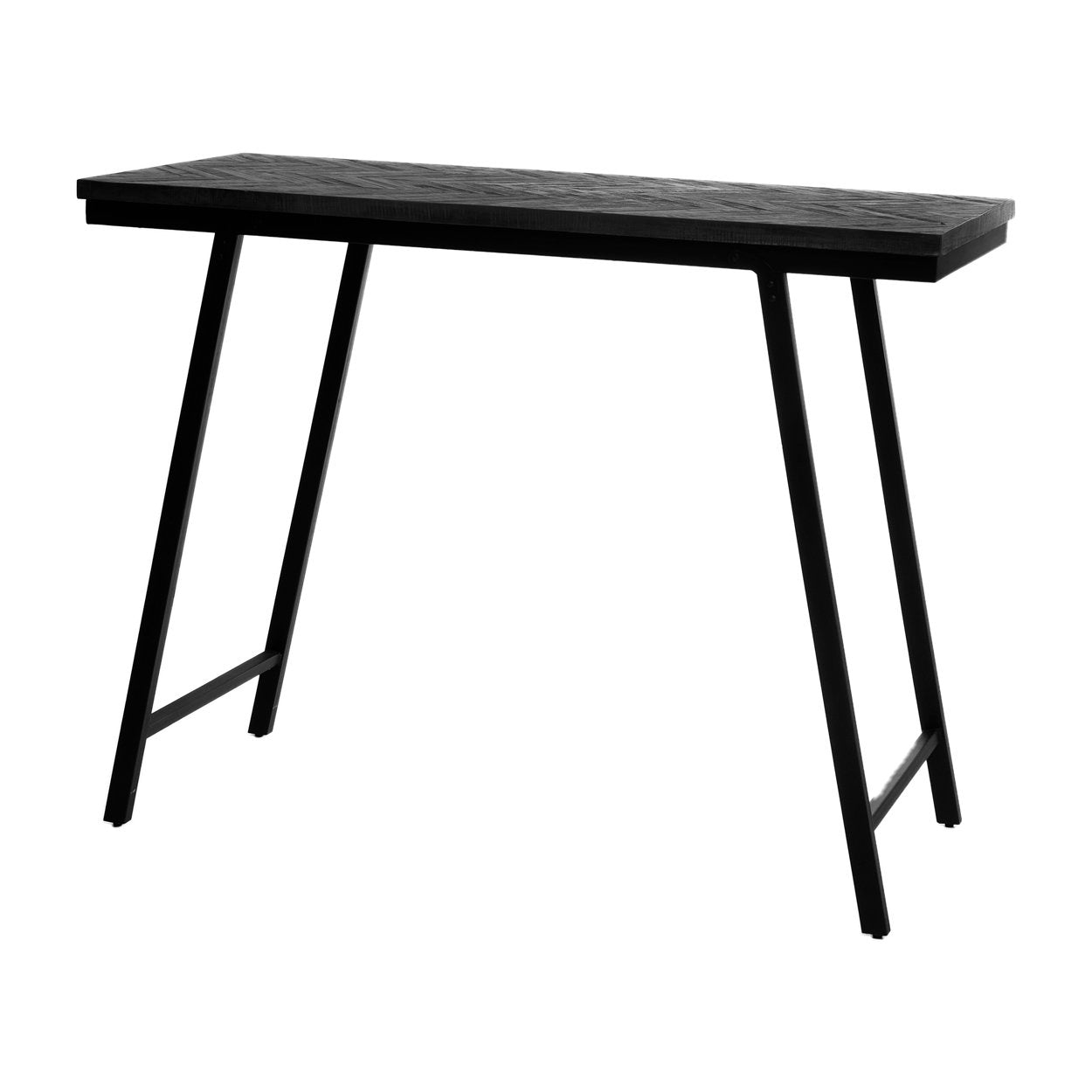 Table haute Herringbone en teck noir, vue 5
