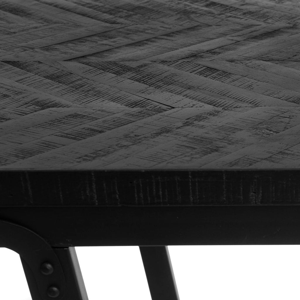 Table haute Herringbone en teck noir, vue 6