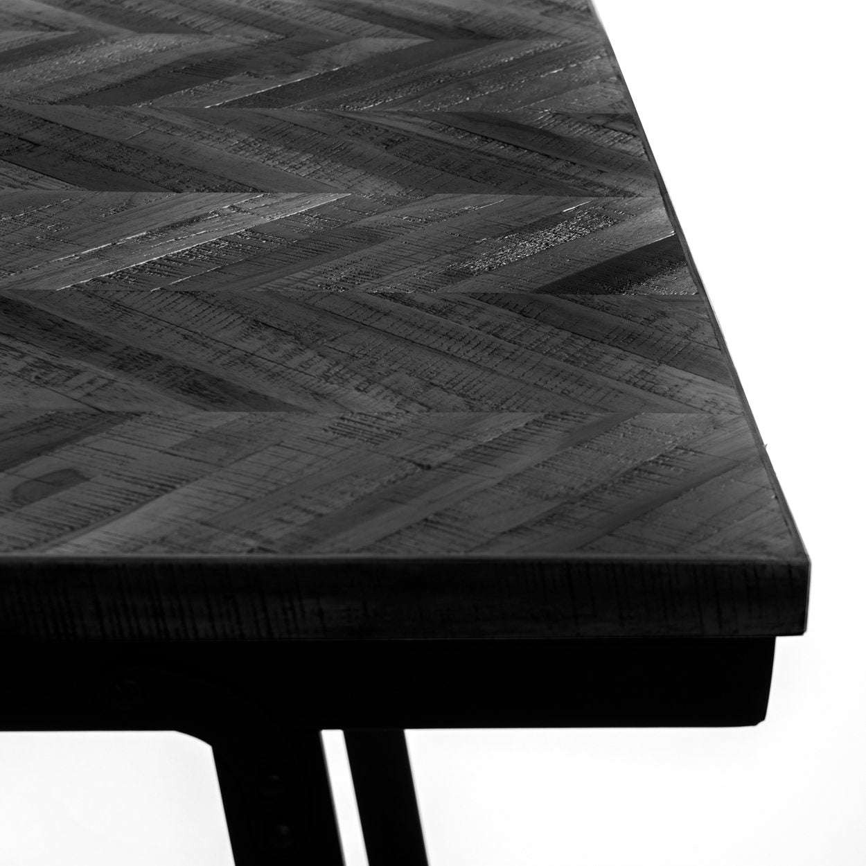 Table haute Herringbone en teck noir, vue 7