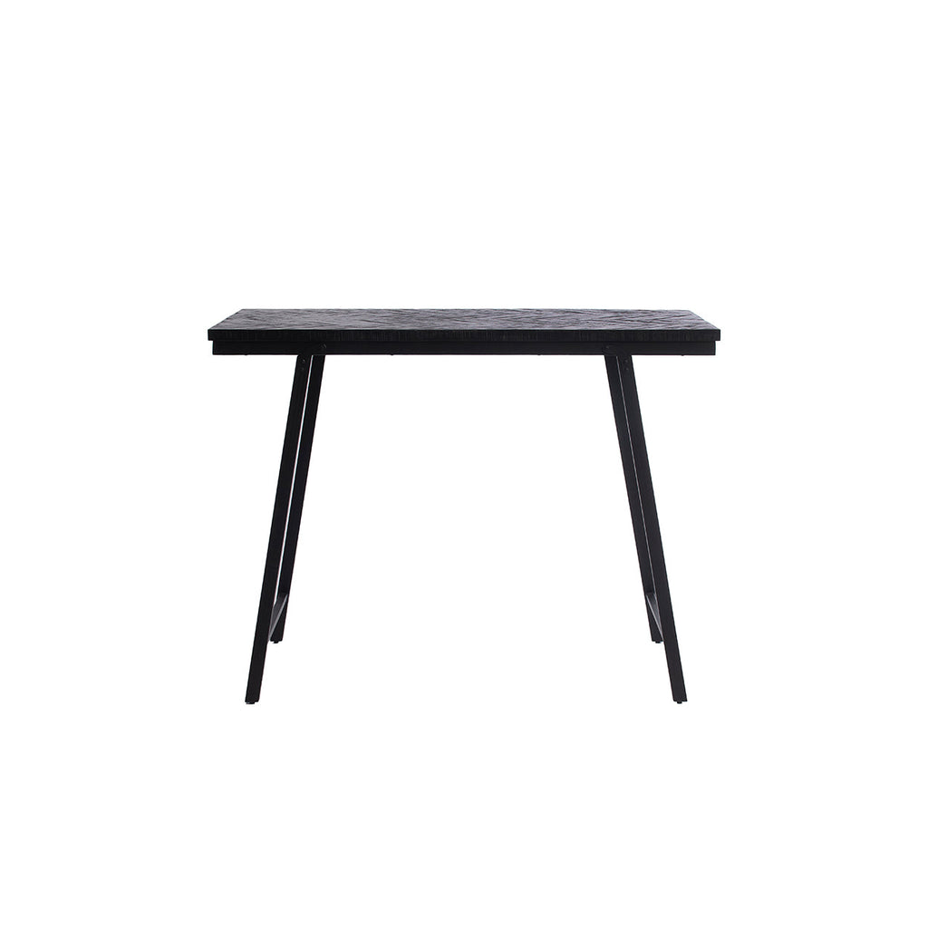 Table haute Herringbone en teck noir