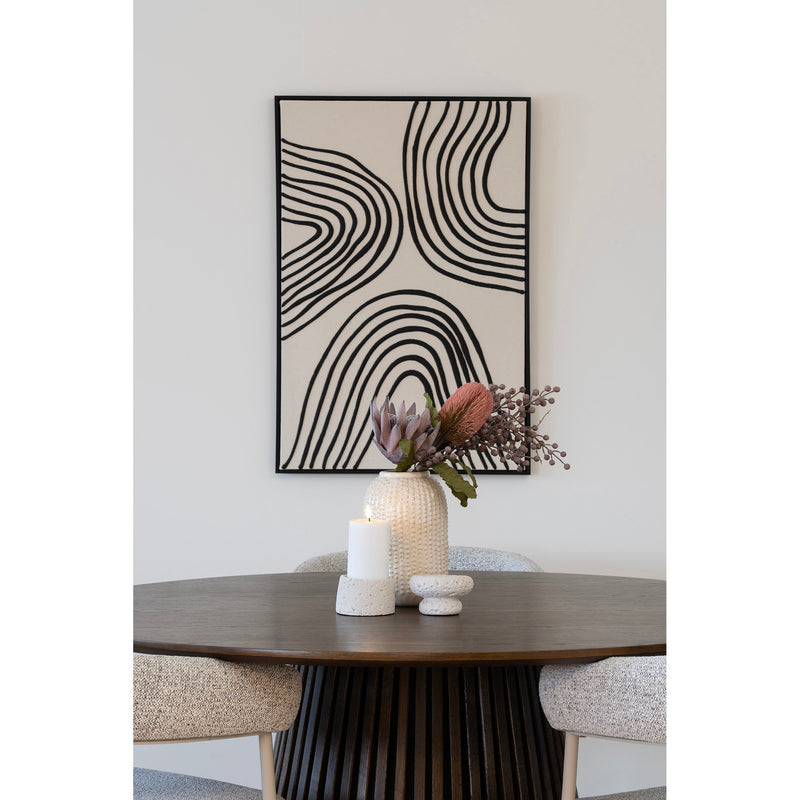 Dimensions Decorative Table Lipari – Organic Curves Black & Beige on Canvas – 60 × 90 cm