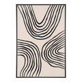 Tableau canvas Lipari No.2 courbes organiques noir beige 60x90 cm cadre noir face