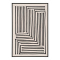 Tableau canvas Lipari lignes géométriques noir beige 60x90 cm cadre noir vue de face