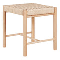 Tabouret Abano bois peuplier corde papier naturel 42x42x46 cm vue trois quarts