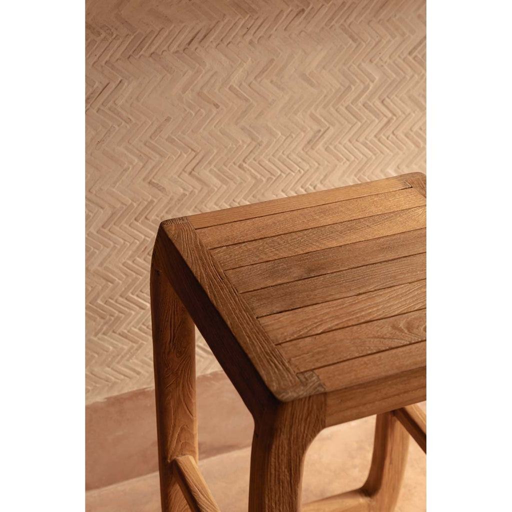 Tabouret de bar Ithaca en teck recyclé, vue 3
