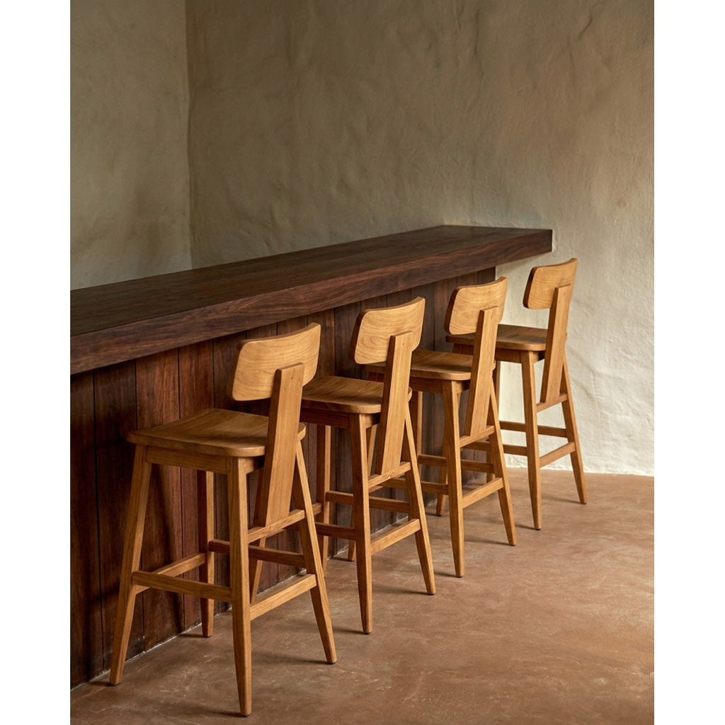 Tabouret de bar LovYa en teck, vue 3