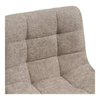 Détail texture tissu polyester bouclé grosse trame grège capitonnage carré tabouret Middelfart