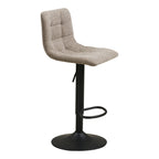 Tabouret bar réglable Middelfart bouclé grège vue avant gauche repose-pieds annulaire noir