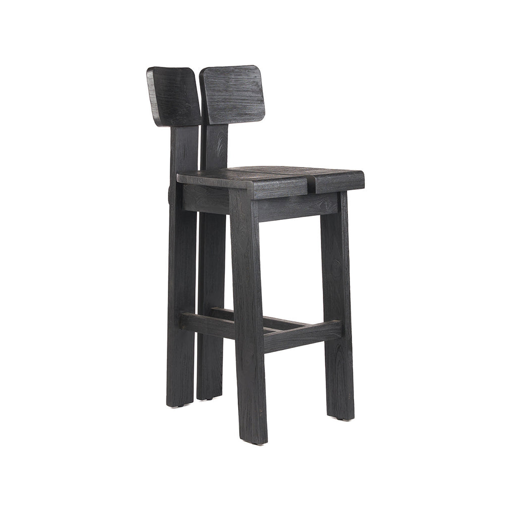 Tabouret de bar Sama Sama en teck noir