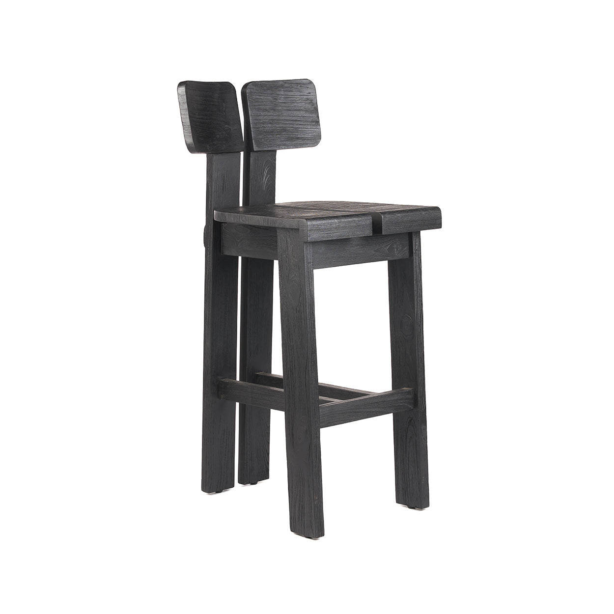 Tabouret de bar Sama Sama en teck noir