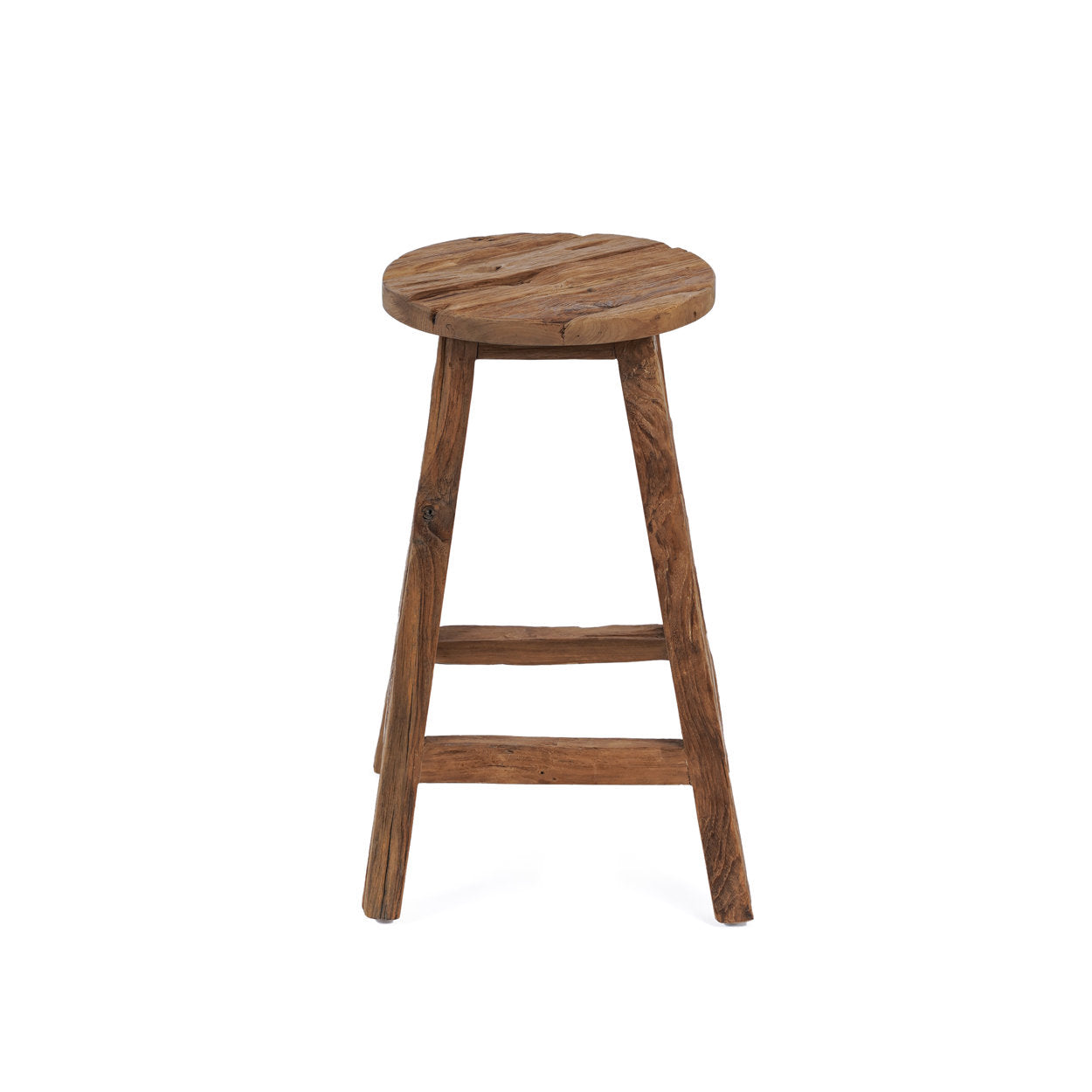 Tabouret de bar Shibori en teck recyclé, vue 4