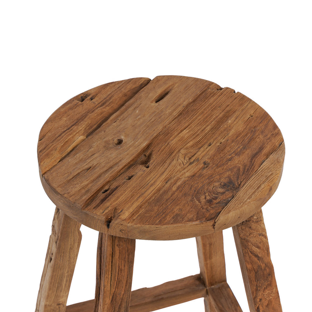 Tabouret de bar Shibori en teck recyclé, vue 6