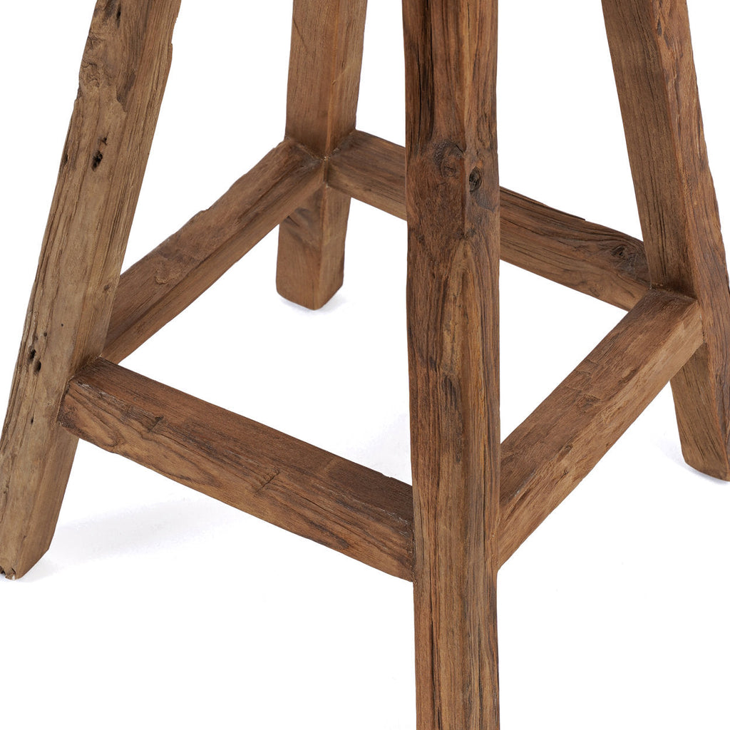 Tabouret de bar Shibori en teck recyclé, vue 7