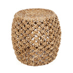 Tabouret Dannih en feuille de bananier tressée