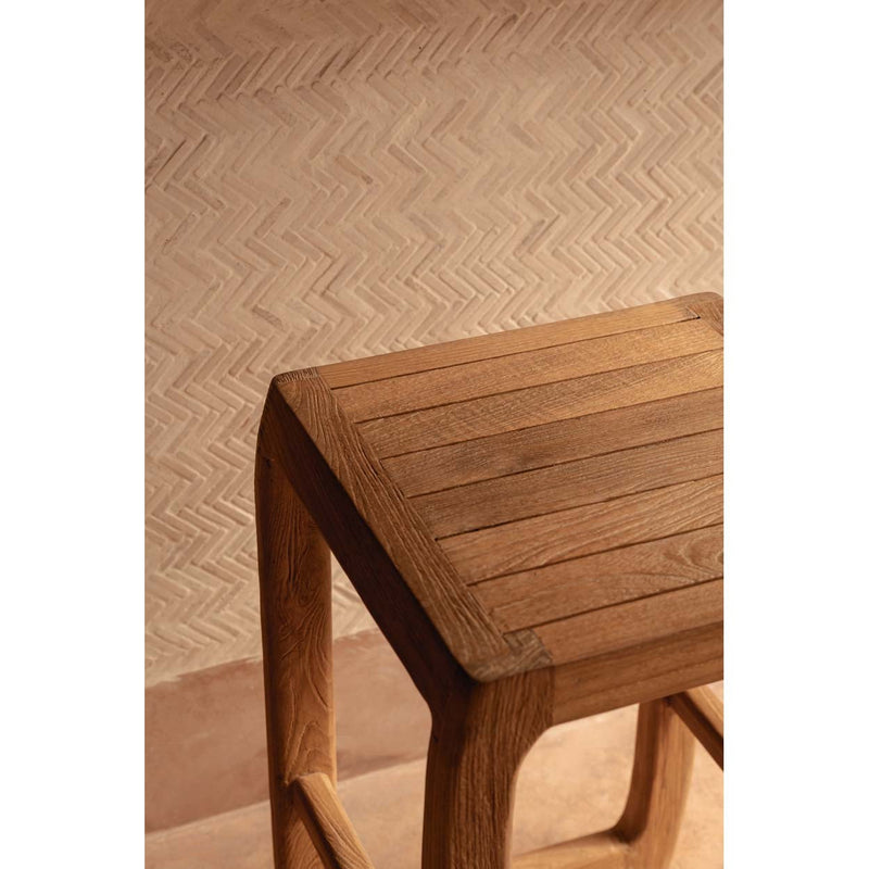 Dimensions Taburete de bar Ithaca de teca reciclada natural 70 cm