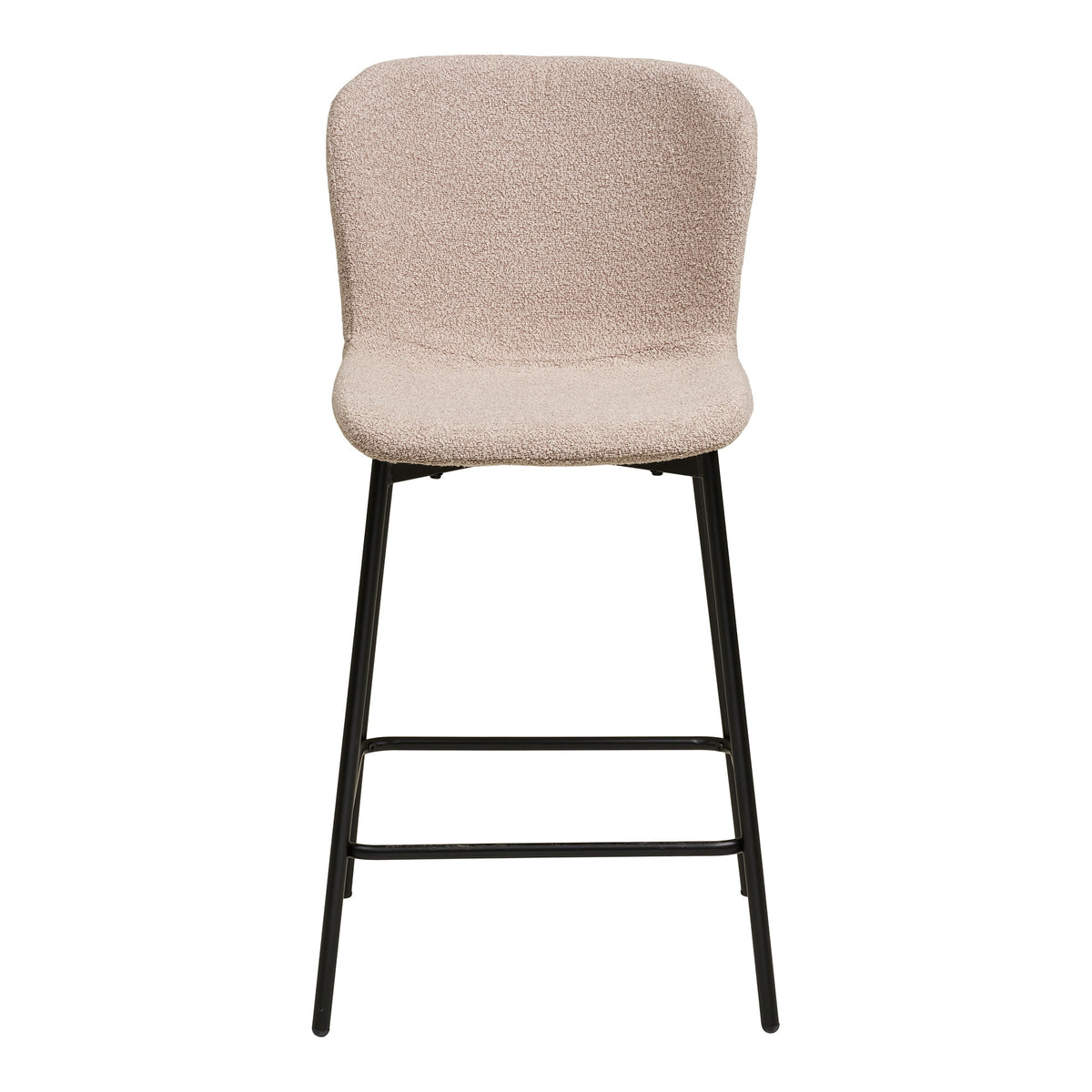 Tabouret de bar Maceda Bouclé taupe vu de face