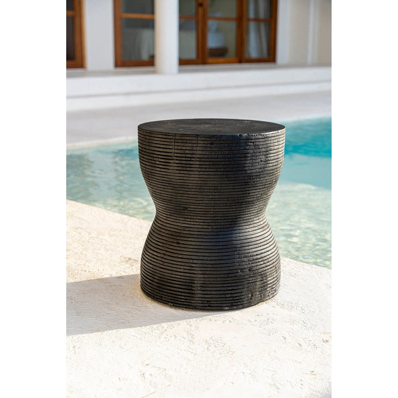 Dimensions Taburete diábolo Kotoran en madera de suar negra