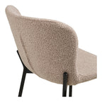 Détail texture tissu bouclé polyester beige naturel dossier tabouret Maceda solidité couleur note 5