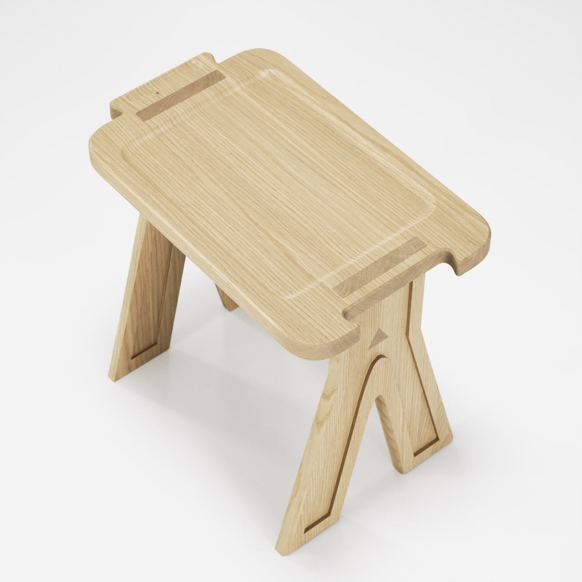 Tabouret Multibanqueta en chêne naturel vu en plongée