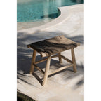 Tabouret Porto en teck et jonc de mer, vue 5