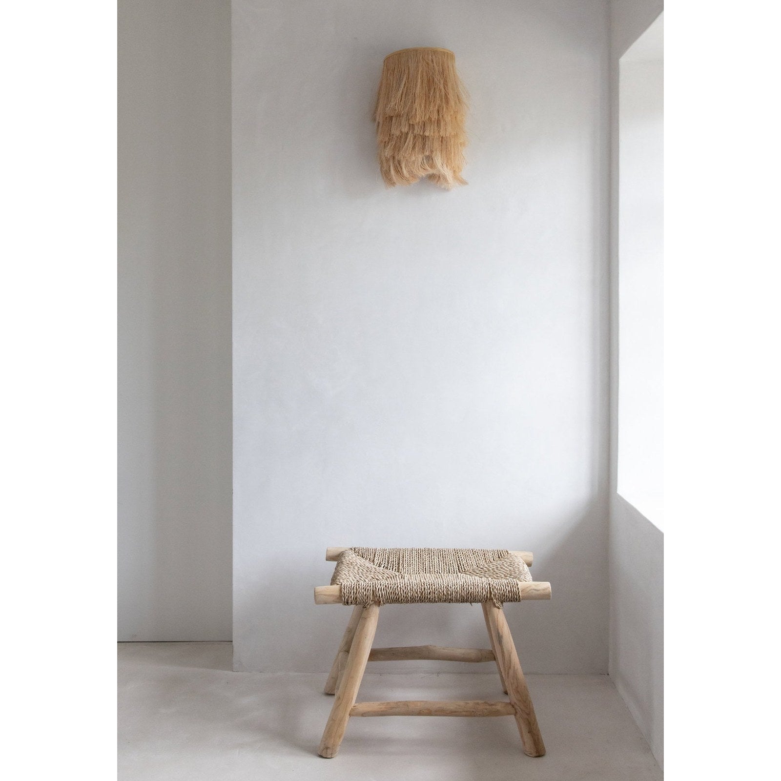 Tabouret Porto en teck et jonc de mer, vue 6
