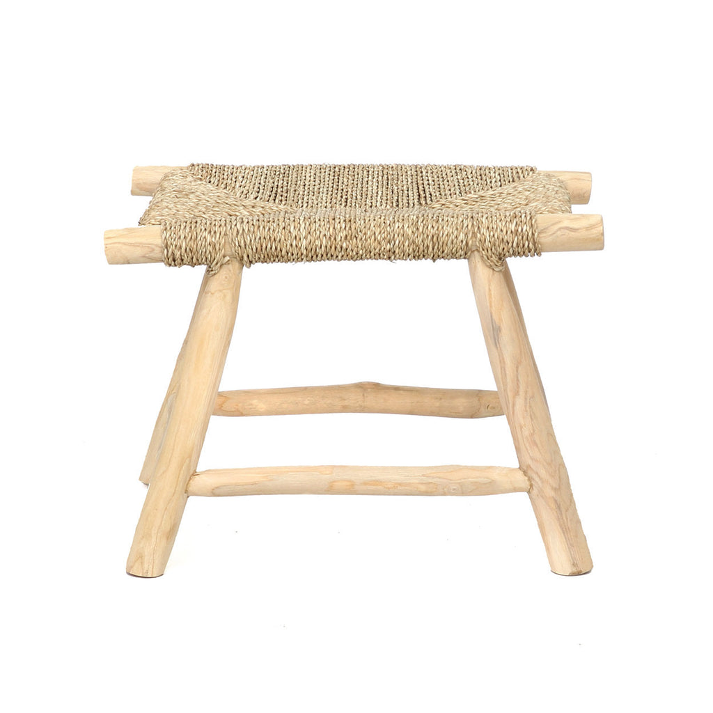 Tabouret Porto en teck et jonc de mer, vue 8