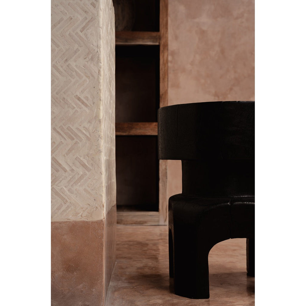 Tabouret Squat Spot en bois noir, vue 3
