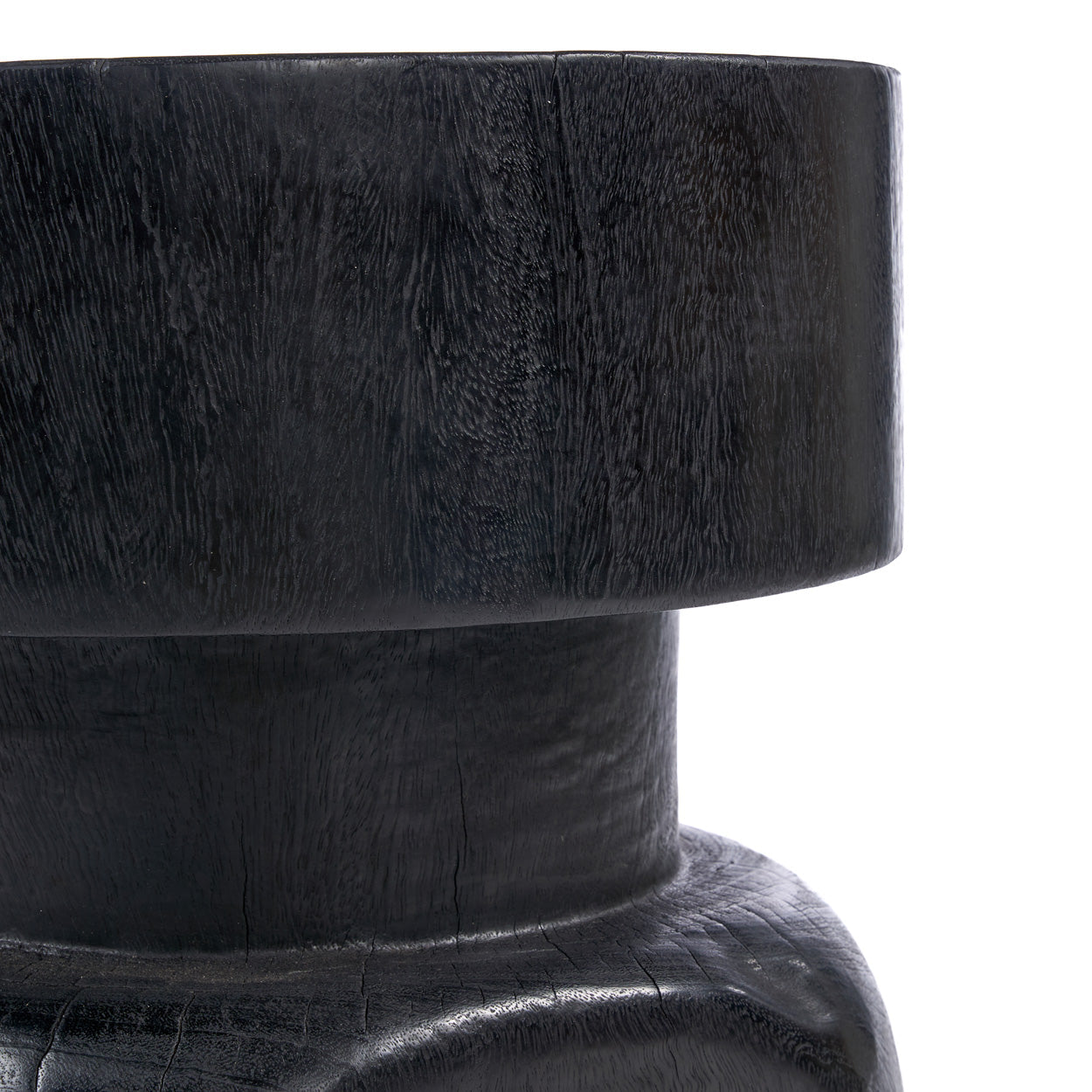 Tabouret Squat Spot en bois noir, vue 6