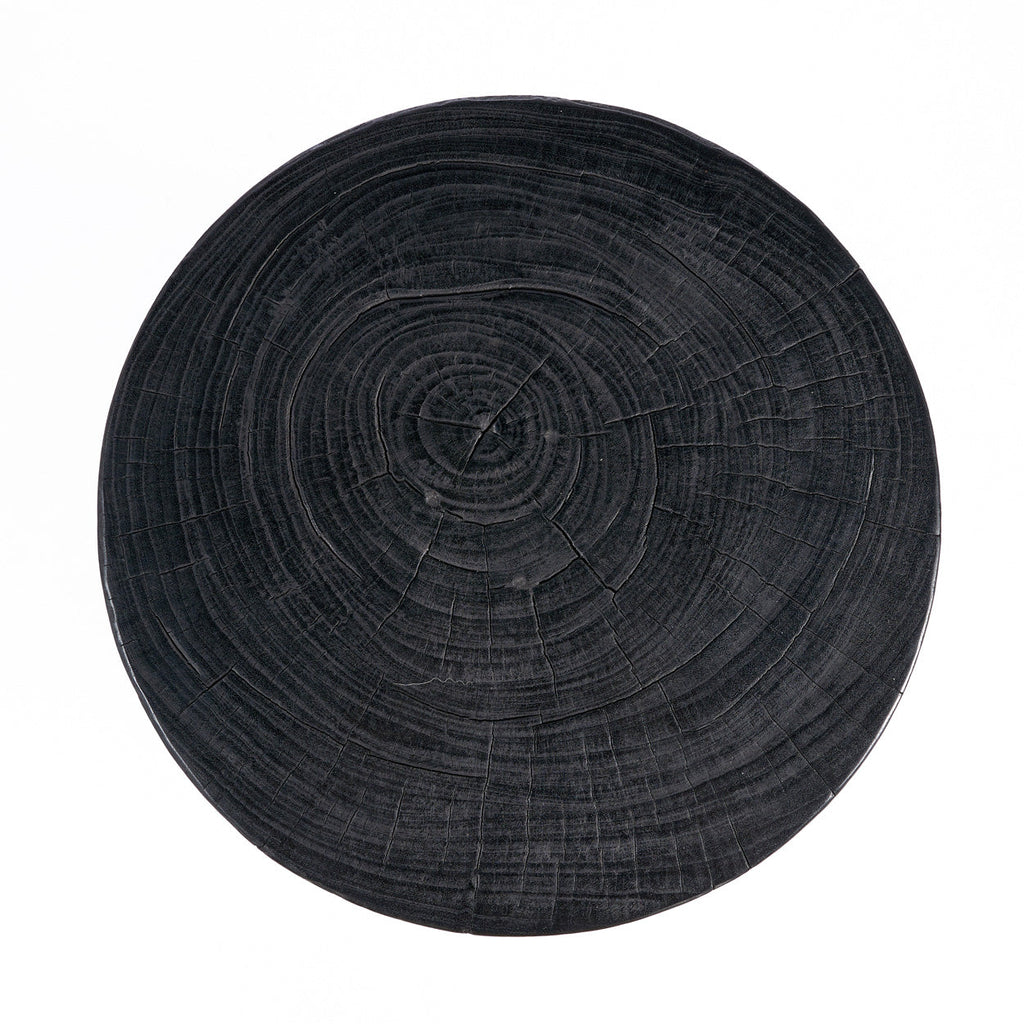 Tabouret Squat Spot en bois noir, vue 7