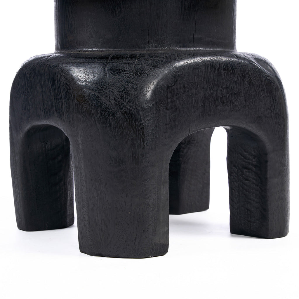 Tabouret Squat Spot en bois noir, vue 8