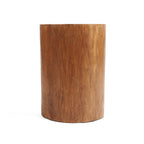 Tabouret Tribe bois clair vu de face avec ses flancs lisses au fil vertical