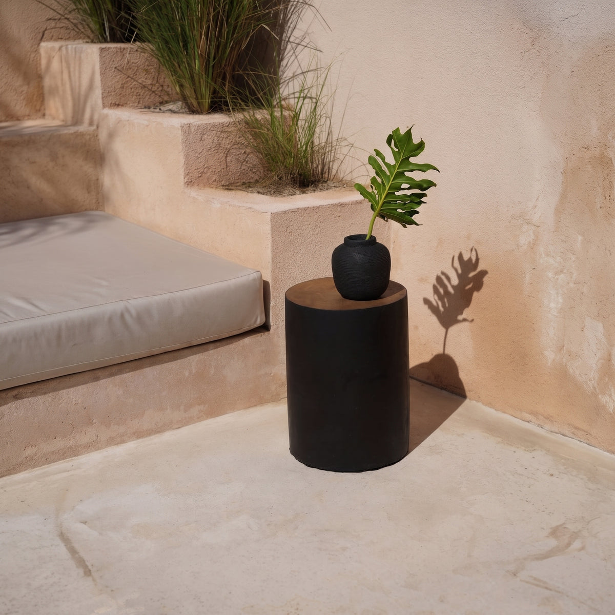 Tabouret tronc d'arbre Tribe en suar massif 40 cm