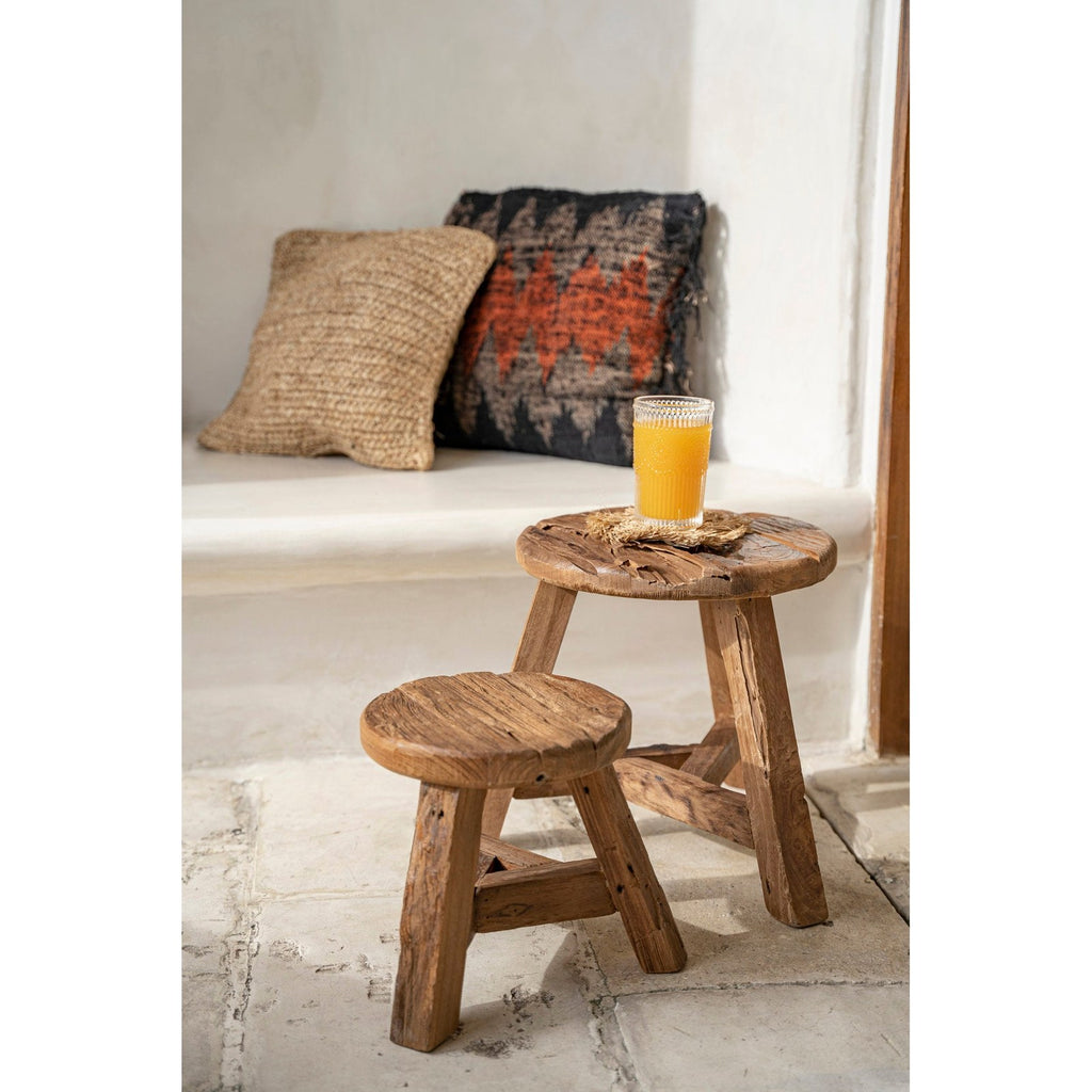 Tabouret Yatai en teck recyclé grand modèle, vue 4
