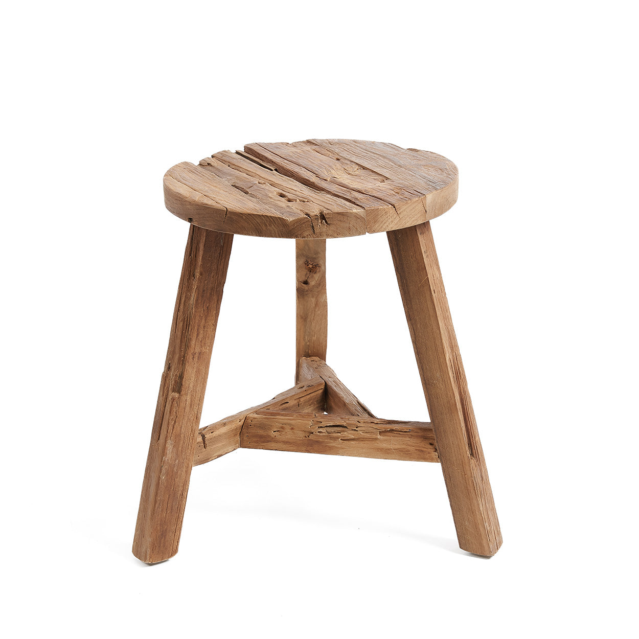 Tabouret Yatai en teck recyclé grand modèle