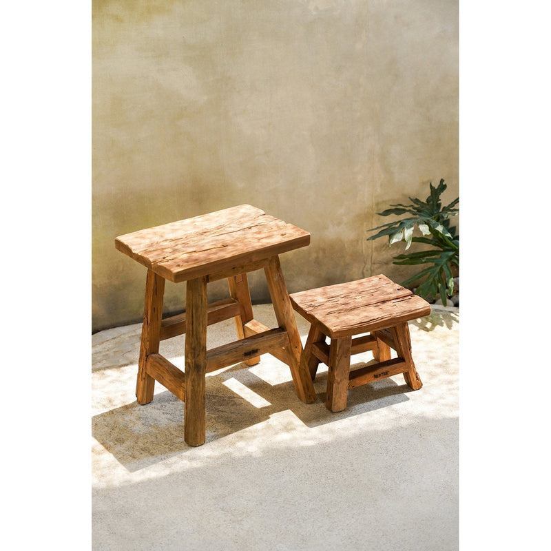 Dimensions Taburete Yoke de teca reciclada