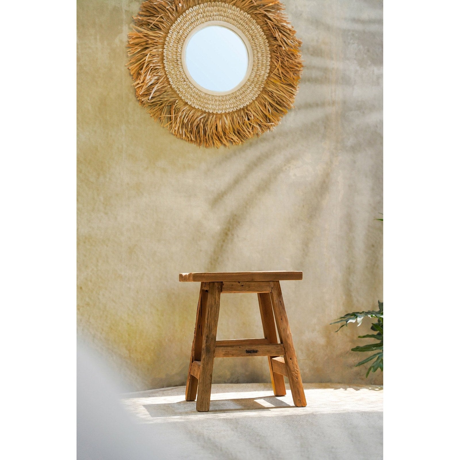 Tabouret Yoke en teck recyclé grand modèle, vue 6